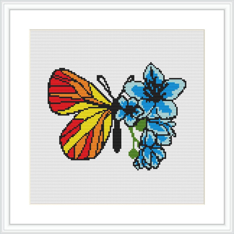 Butterflies Cross Stitch Pattern easy counted cross stitch Etsy