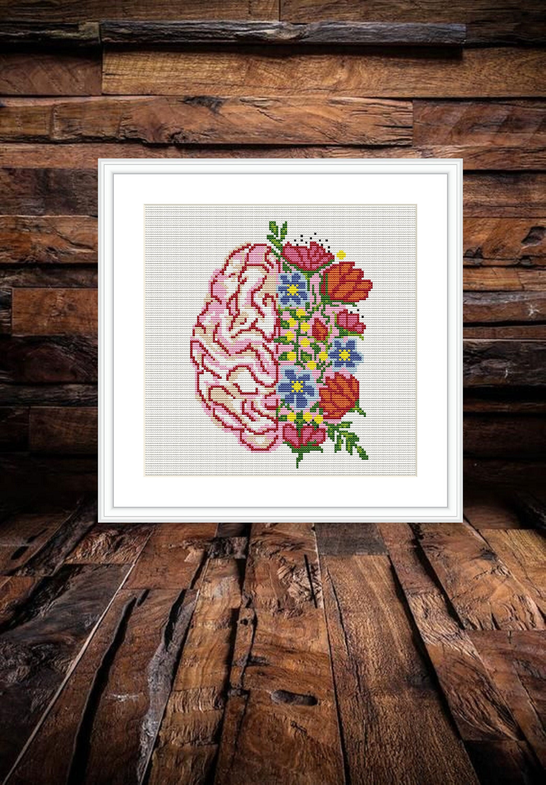 Brain Cross Stitch Pattern easy counted cross stitch chart Etsy