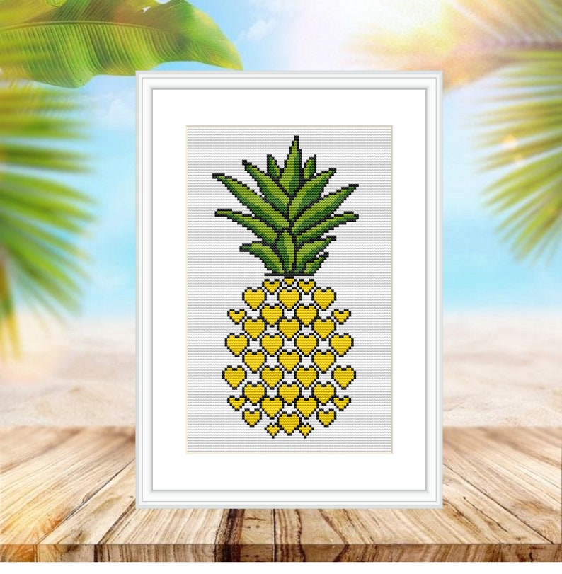Pineapple Cross Stitch Pattern easy counted cross stitch Etsy