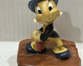 Vintage Signed Pinocchio Jiminy Cricket Figurine Decor