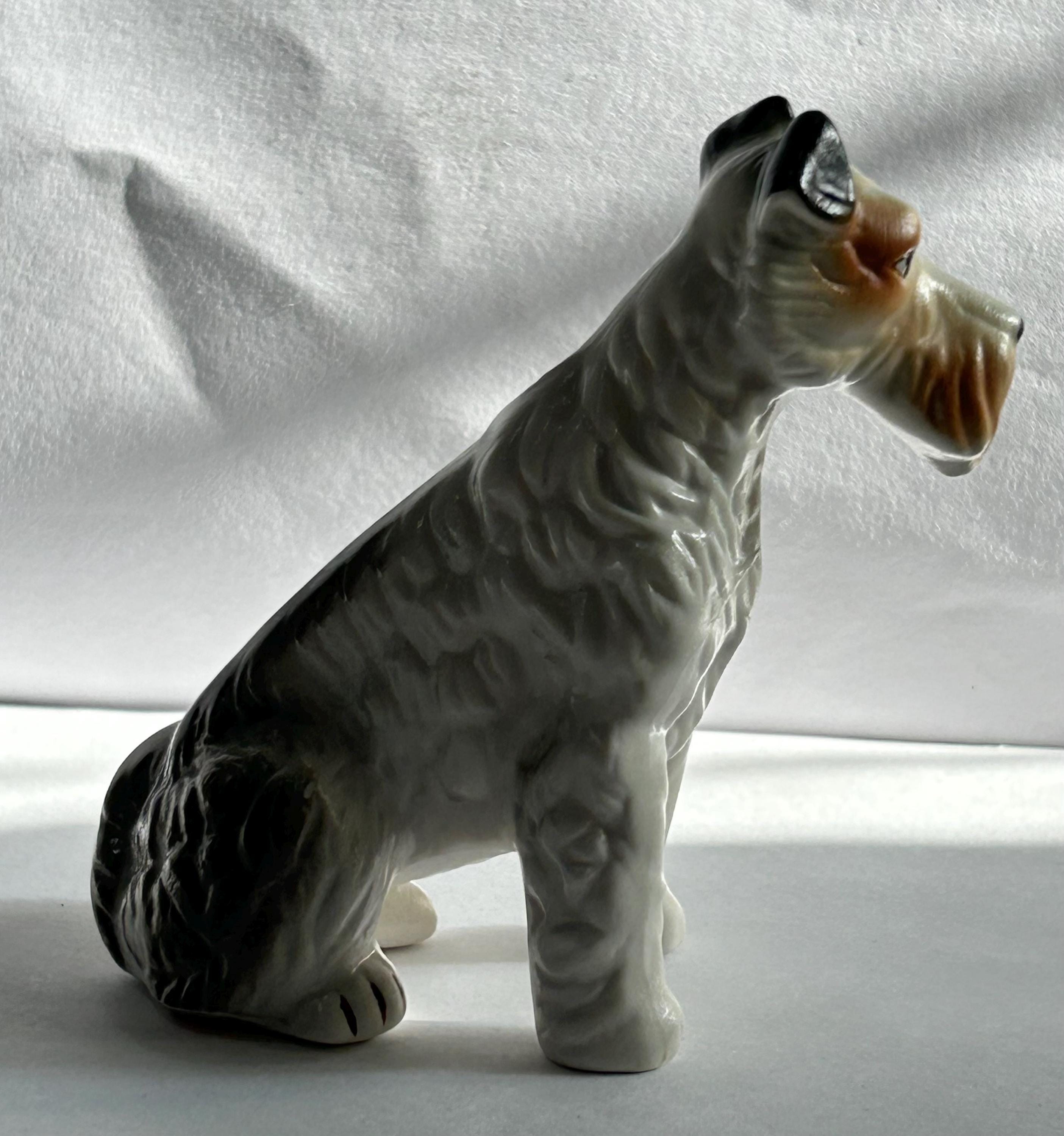 Vintage Ceramic Wire Fox Terrier Lefton 3.5” Figurine Schnauzer - Etsy