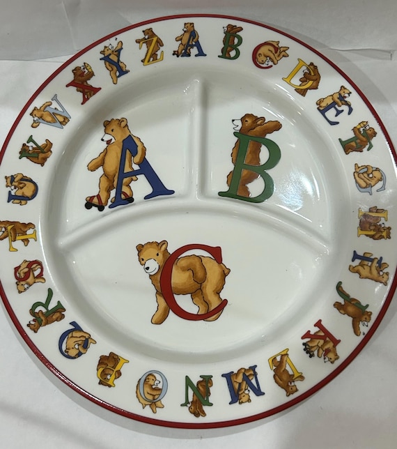Vintage Ceramic Alphabet Bears 1994 Tiffany & Co Plate 8.5” Plate