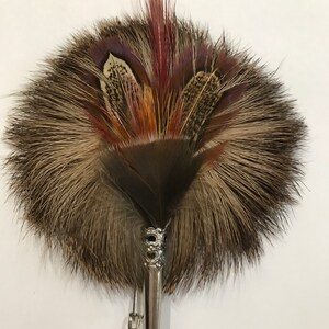 Vintage Bird Feather Hues of Brown and Black Brooch Pin
