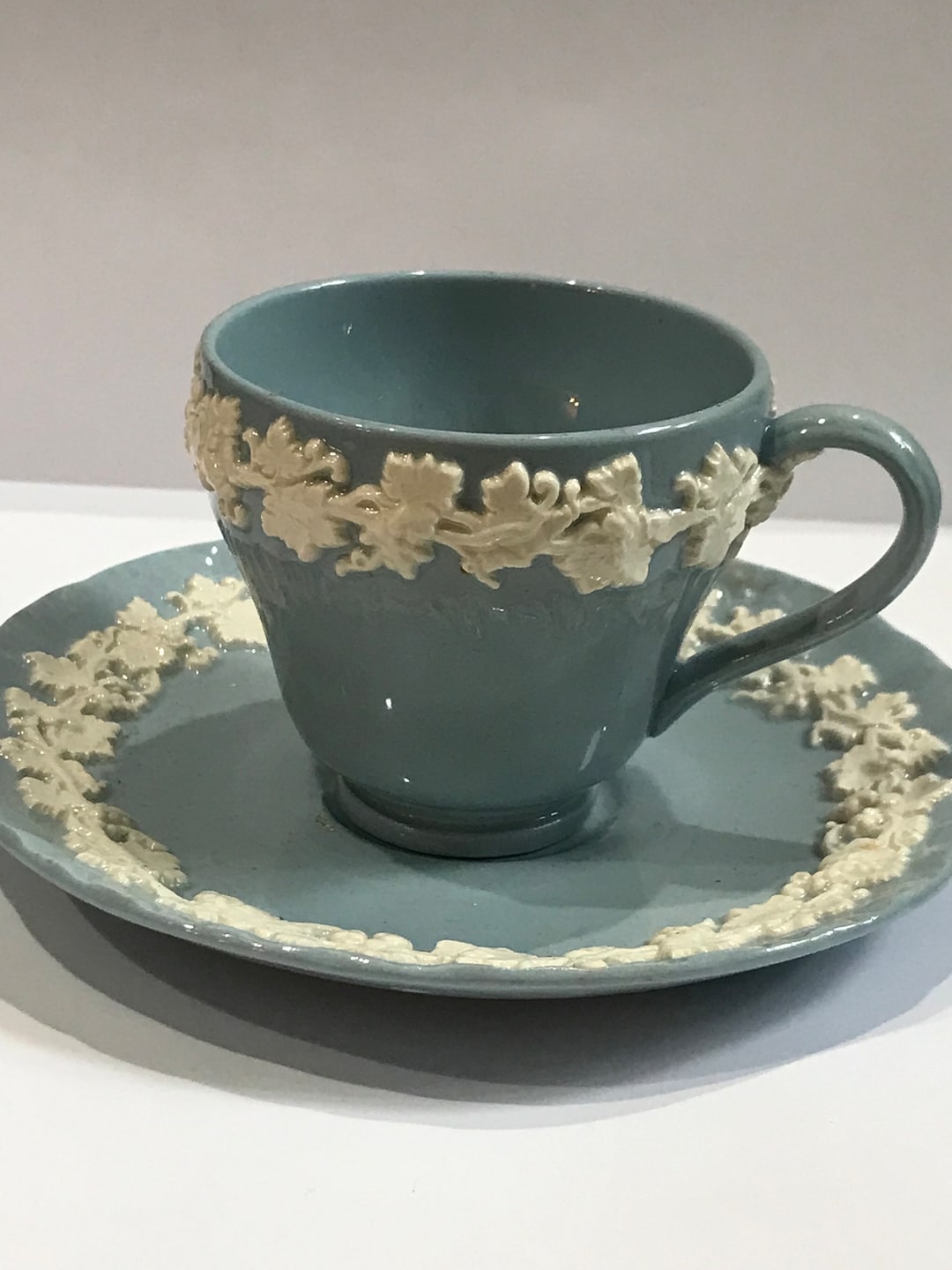 Vintage Wedgwood Bone China Glazed Blue Teacup and Saucer Set - Etsy