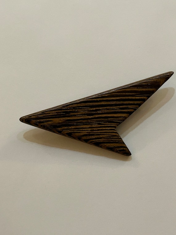 Vintage Wooden Atomic Brooch Pin