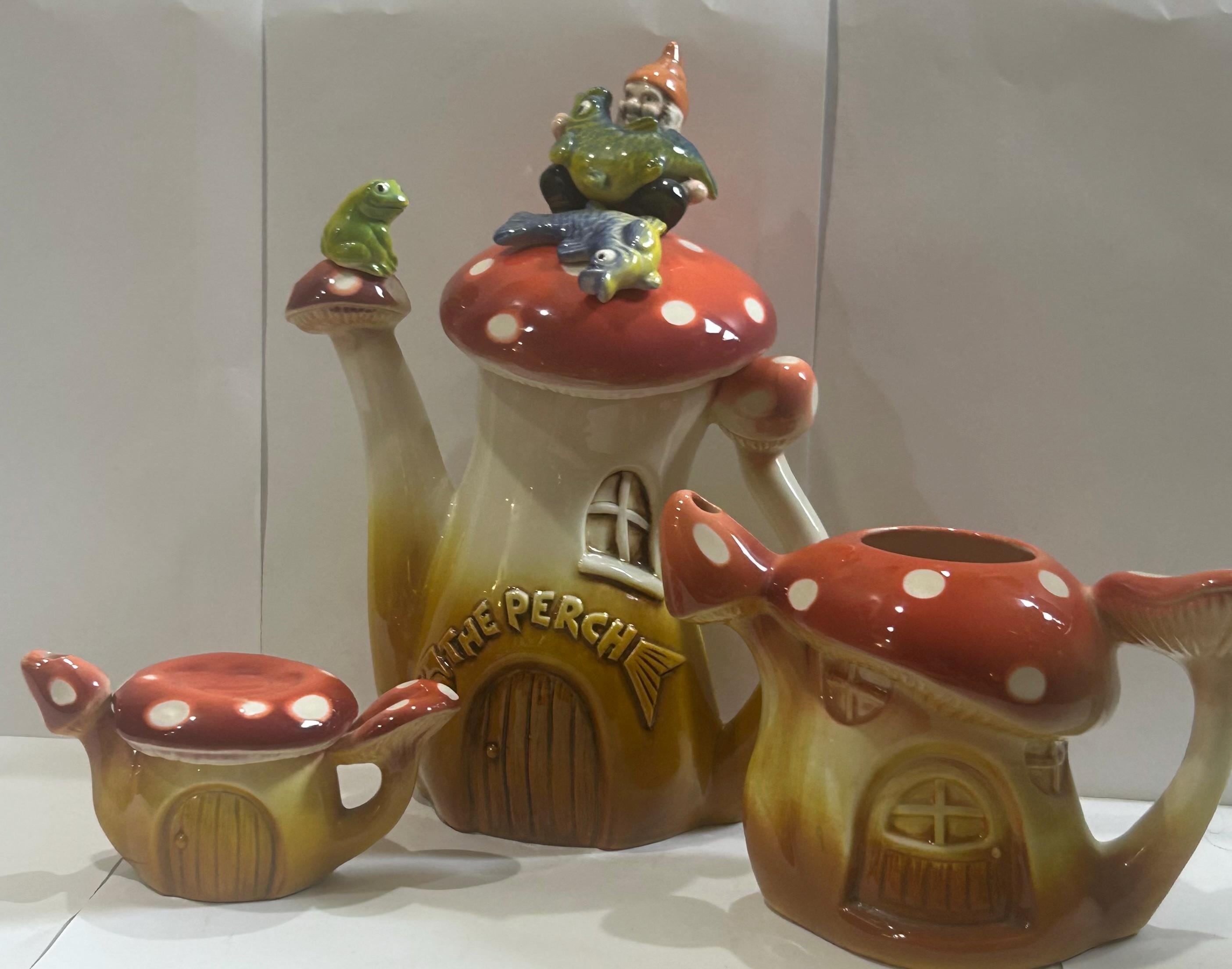 Vintage 2002 Mushroom Gnome Paul Cardew Design Teapot Decor the