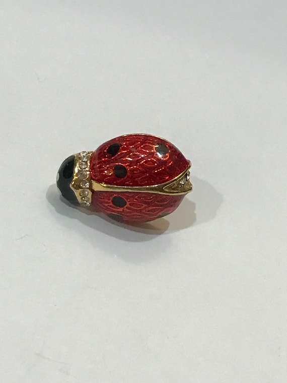 Vintage ladybug brooch pin Gem