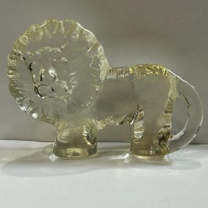 Vintage Kosta Boda Art Glass Lion Bertil Vallien Zoo Series Paperweight Sweden