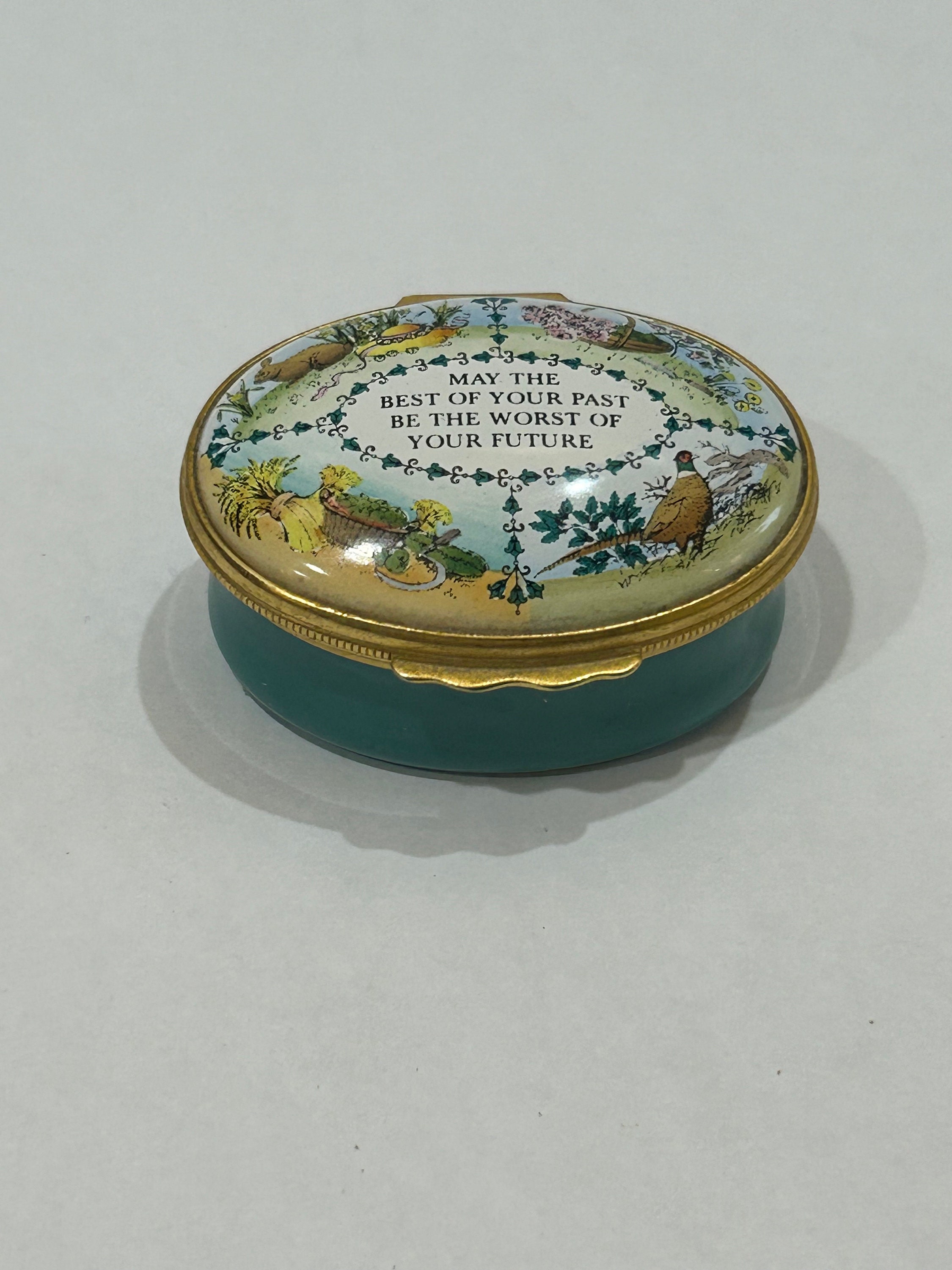Vintage Porcelain Halcyon Days Enamel Trinket Box - Etsy