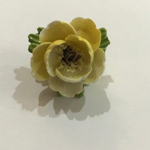 Vintage Porcelain Flower Pin Brooch