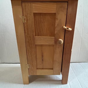 Vintage Handmade Wooden Cabinet with Wooden Doors