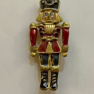 Vintage Christmas Holiday Nutcracker Soldier Brooch Pin