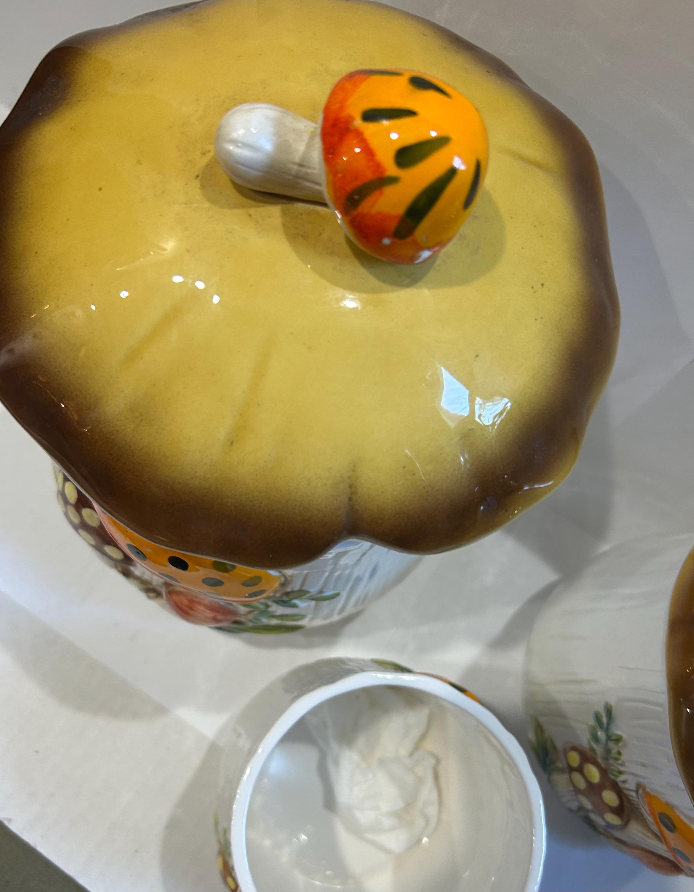 Vintage Ceramic 3 Piece Mushroom Canister Sears Roebuck Set - Etsy