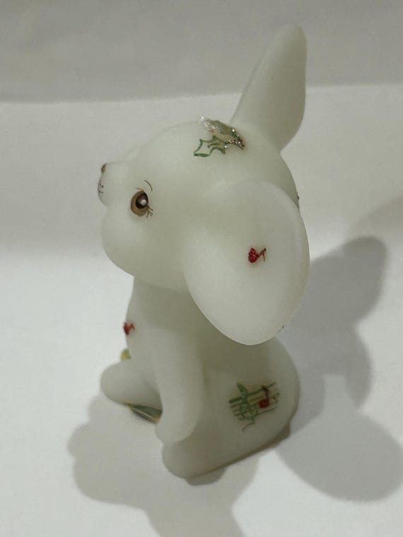 Vintage Signed Fenton Mouse Holly & Musical Notes 2.75” Tall - Etsy