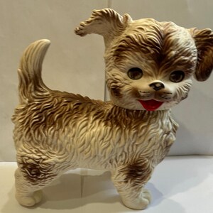 1960 Vintage Kamar Dog Floppy Head Spotted Wire Ears Orange Collar 1966 Japan READ‎ main image 0