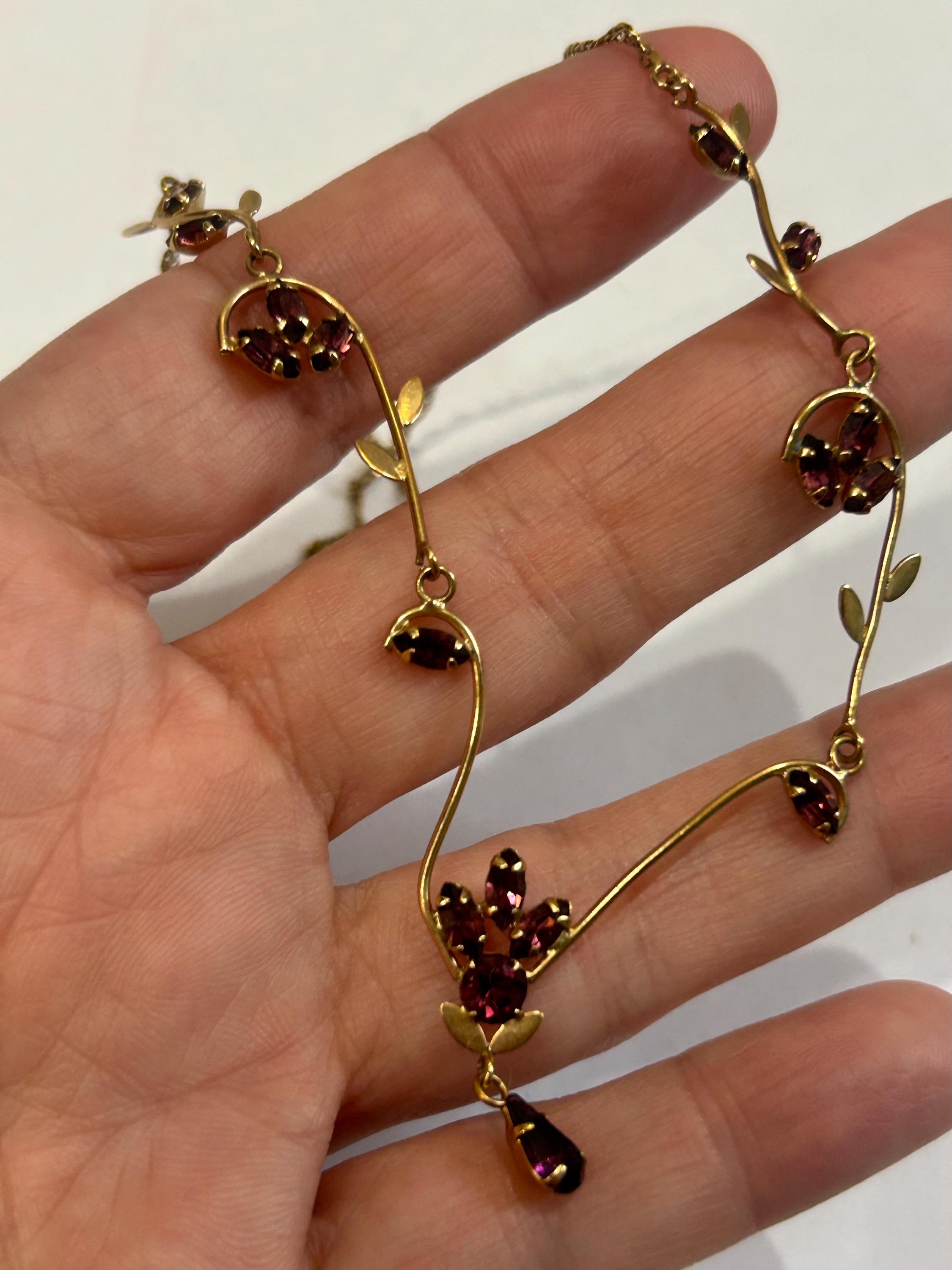 Vintage Vermeil Joias Vizzon Amethyst 17” Necklace - Etsy