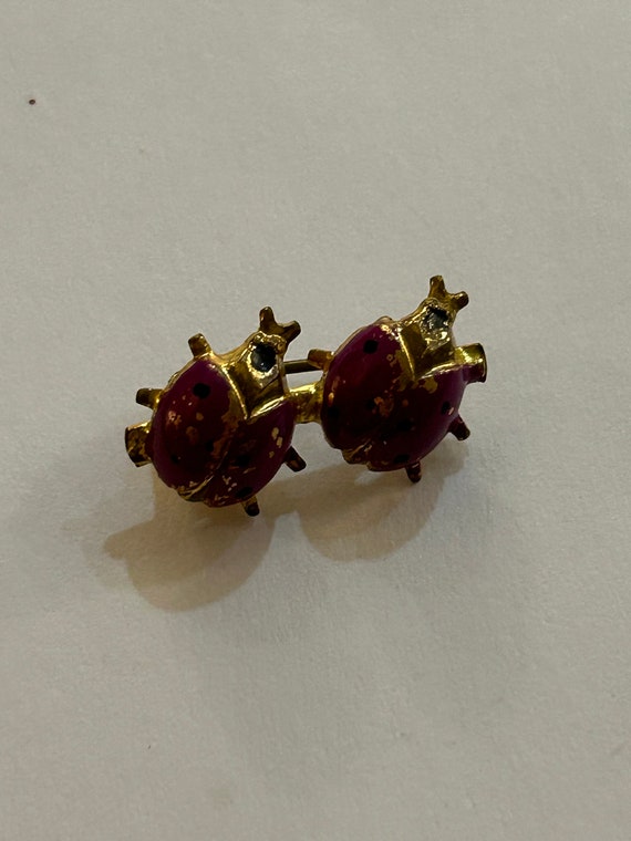 Vintage Ladybug Pair Brooch Pin