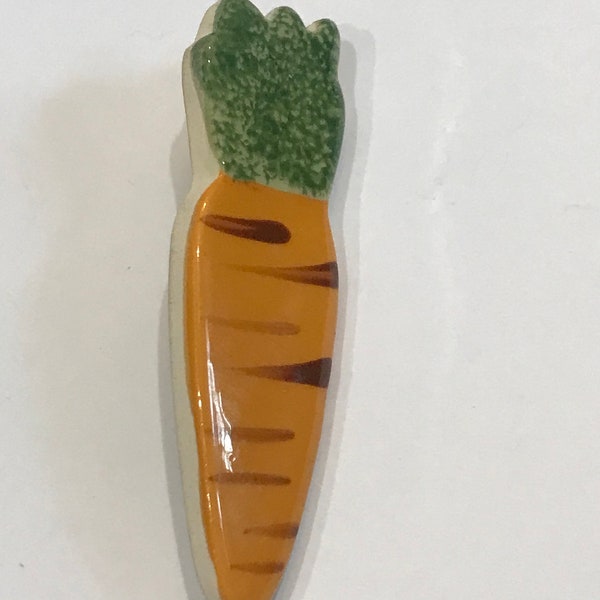 Vintage Ceramic Carrot Brooch  Pin