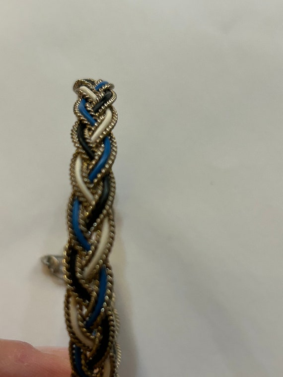 Vintage Twisted Braided Navy Blue, Blue and White 