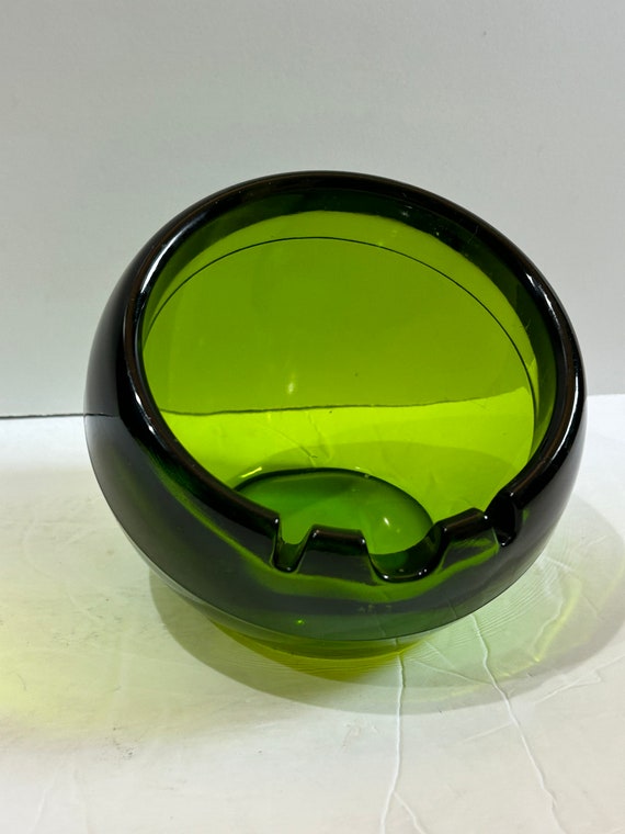 Vintage Viking Green Glass Ashtray Bowl - Etsy