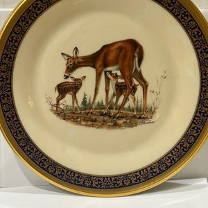 Vintage Lenox Ceramic Woodland Series Whitetail Deer Plate 10.5” Diameter