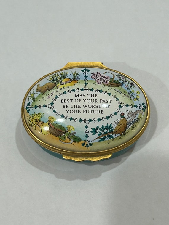 Vintage Porcelain Halcyon Days Enamel Trinket Box - Etsy