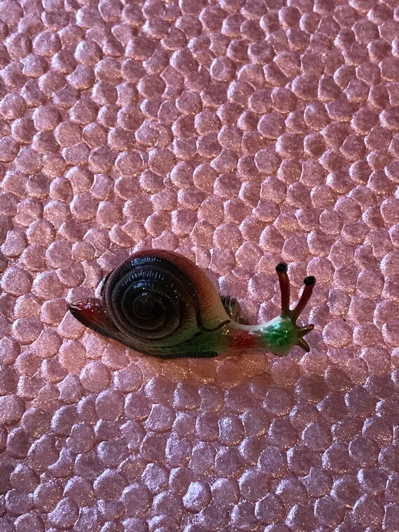 Vintage 1960s Snail Purple and Green  Brooch Pin - image 2