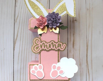 Some Bunny Is One 3D letters 8 1/4 inch tall,  Some Bunny Is Two number, Some Bunny Is One Birthday decorations, Bunny Birthday decoration.