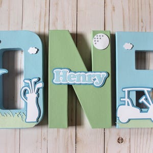 Golf ONE centerpiece, Hole in One first birthday, golf birthday, golf first birthday, Hole in One birthday decorations, golf photo prop.