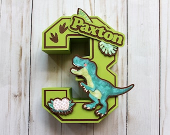 3 REX number 3, 3 REX birthday decorations, 3 REX birthday centerpiece, birthday numbers boy, dinosaur birthday decorations, t rex birthday