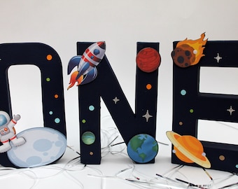 Outer space numbers, outer space letters, space numbers, first trip around the sun, astronaut one letters, personalized space letters.