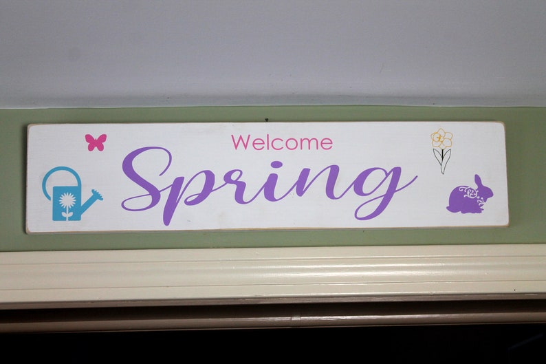 Welcome Spring Sign Above the Door Sign Spring Signs for | Etsy