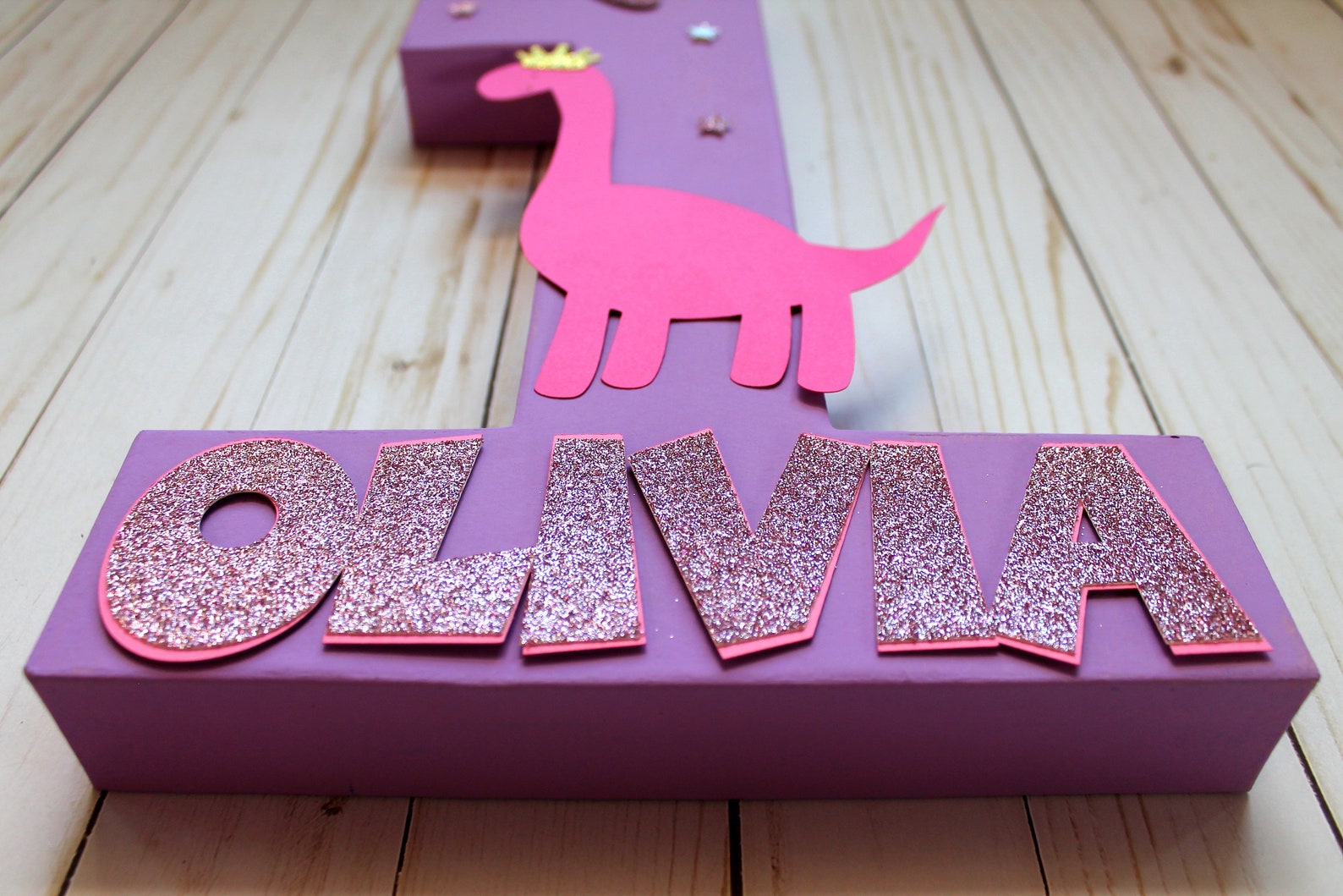 Large Number One Princess Dinosaur Stand up Number 1 Etsy