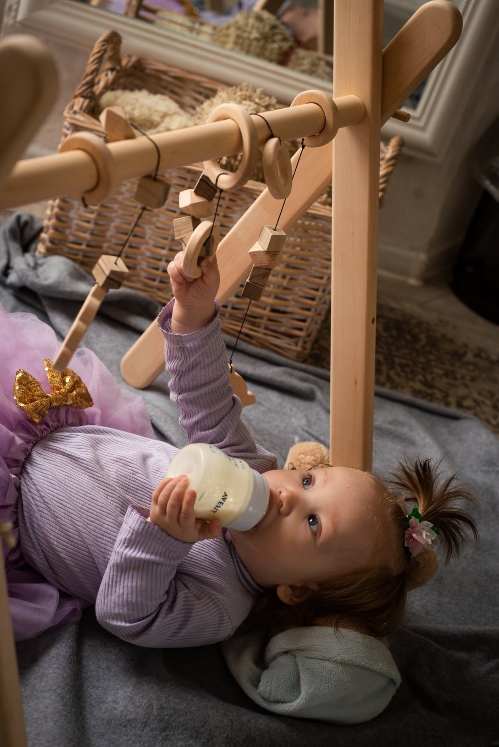 Wooden Play Gym for Baby Wild West Adventures With 5 Natural Etsy