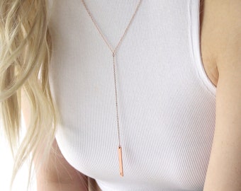 Gold Filled Lariat Necklace, Personalized Initial Necklace, Custom Lariat Necklace, Unique Women's Jewelry, Y Necklace, Bridesmaid Jewelry