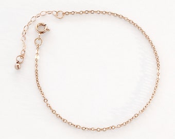 Rose Gold Filled Chain Link Bracelet, Simple Link Bracelet, Gold Filled Cable Chain Bracelet, Simple Jewelry, Minimal Jewelry For Her