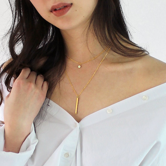 Opal layered necklace discount