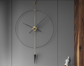 Modern Luxury Pendulum Wall Clock – Pendulum Plus, Silent German Movement, Statement Decor