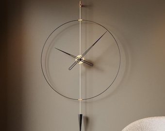 Oversized Pendulum Wall Clock – Pendulum Plus, Scandinavian Home Decor, Silent German Movement