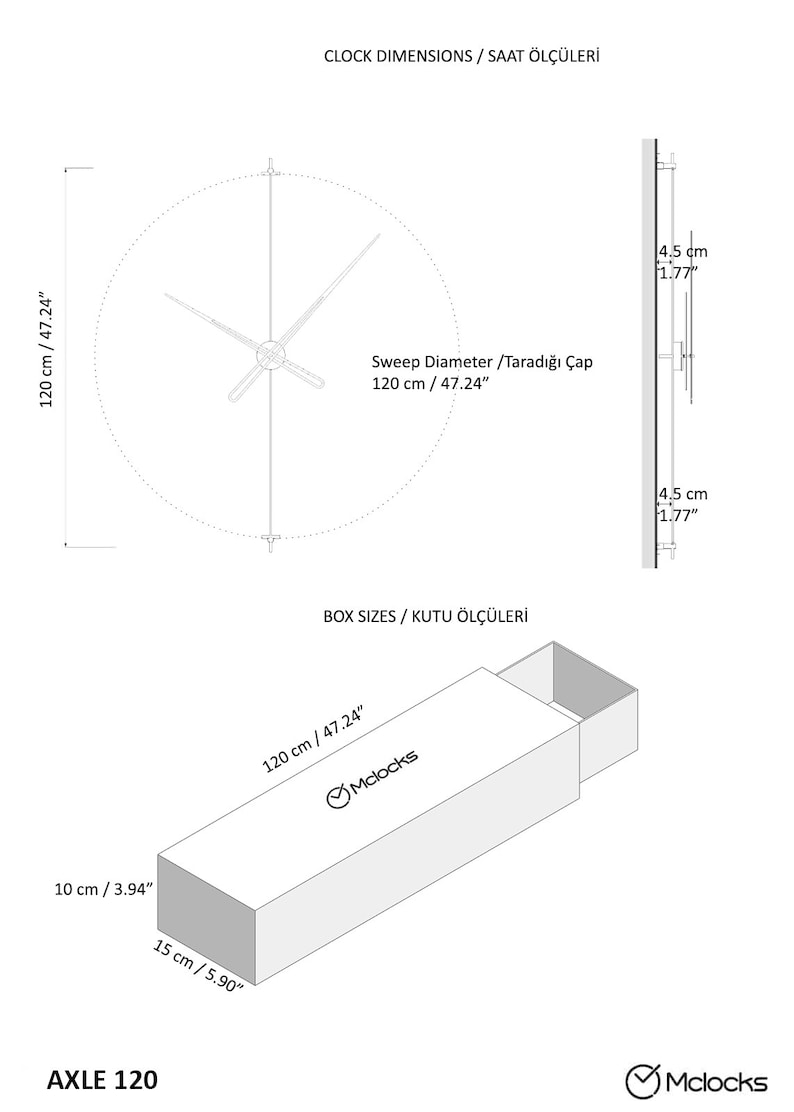 Large Modern Wall Clock: Minimalist Steel & Walnut Design - Etsy
