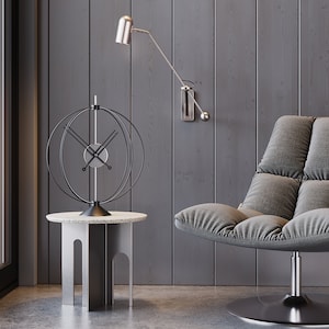 Table Clocks Modern, Wood Table Clocks, Clock on Stand, Unique Table Clock, Minimalist Table Clock, Luxury Table Clock