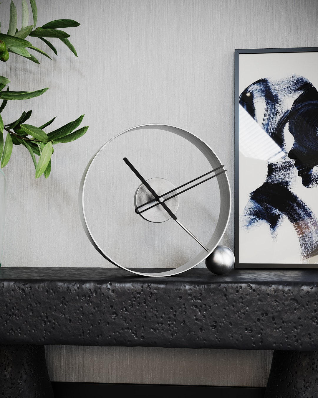 Table Clocks Modern, Wood Table Clocks, Clock on Stand, Unique Table ...