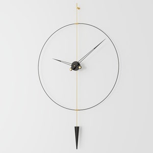 Grande orologio da parete moderno, orologi da parete unici, orologio da parete Big Ben, orologio oversize, orologio minimalista, orologio da parete per ufficio, orologio da parete di design Gold/Black