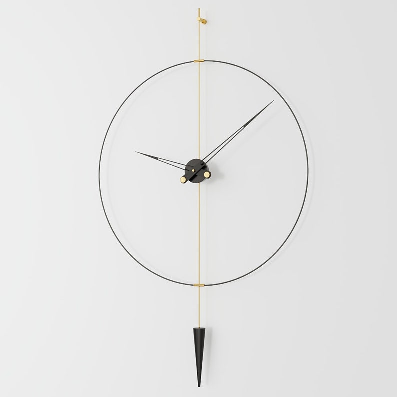 Grande orologio da parete moderno, orologi da parete unici, orologio da parete Big Ben, orologio oversize, orologio minimalista, orologio da parete per ufficio, orologio da parete di design Gold/Black