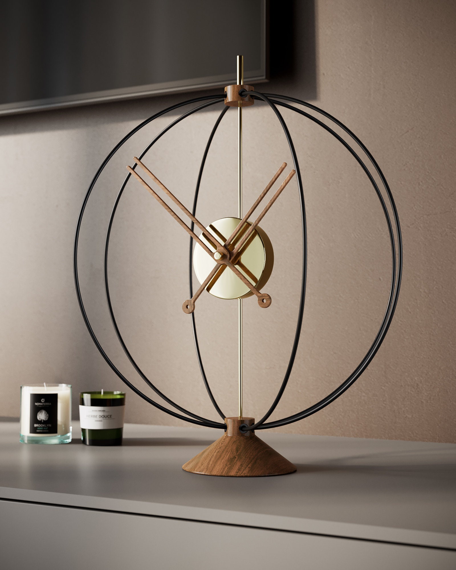 Table Clocks Modern Wood Table Clocks Clock on Stand Unique Etsy