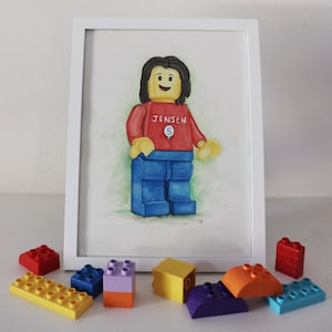 Custom watercolor Lego portrait