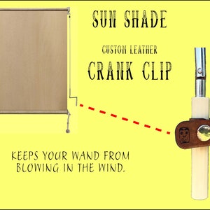 Leather Sun Screen Crank Clip US Veteran Made USA