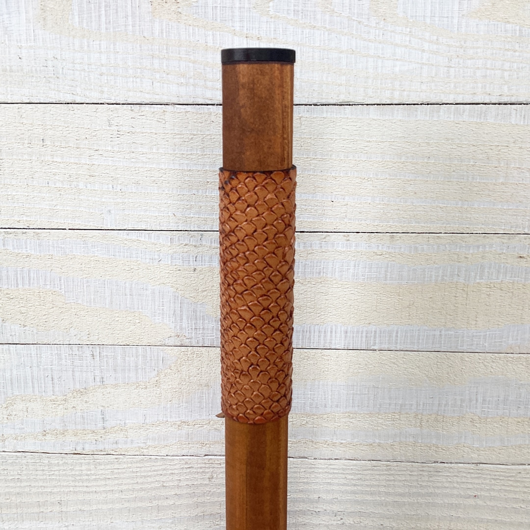 Leather Walking Stick GRIP or Cane Reptile Embossed US Veteran Made USA