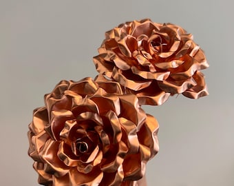 Handmade Copper Rose, Metal Anniversary Flower