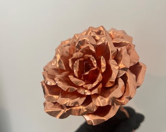 Handmade Copper Rose, Metal Anniversary Flower